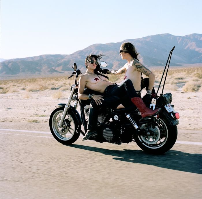 Girls on a motorcycle in Kobe